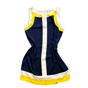 Canvas by Lands' End Silk Colorblock Shift Dress - Size 12 Vintage